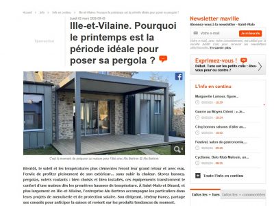 Pergolas, stores, volets : Alu Bertron accompagne vos projets en Ille-et-Vilaine