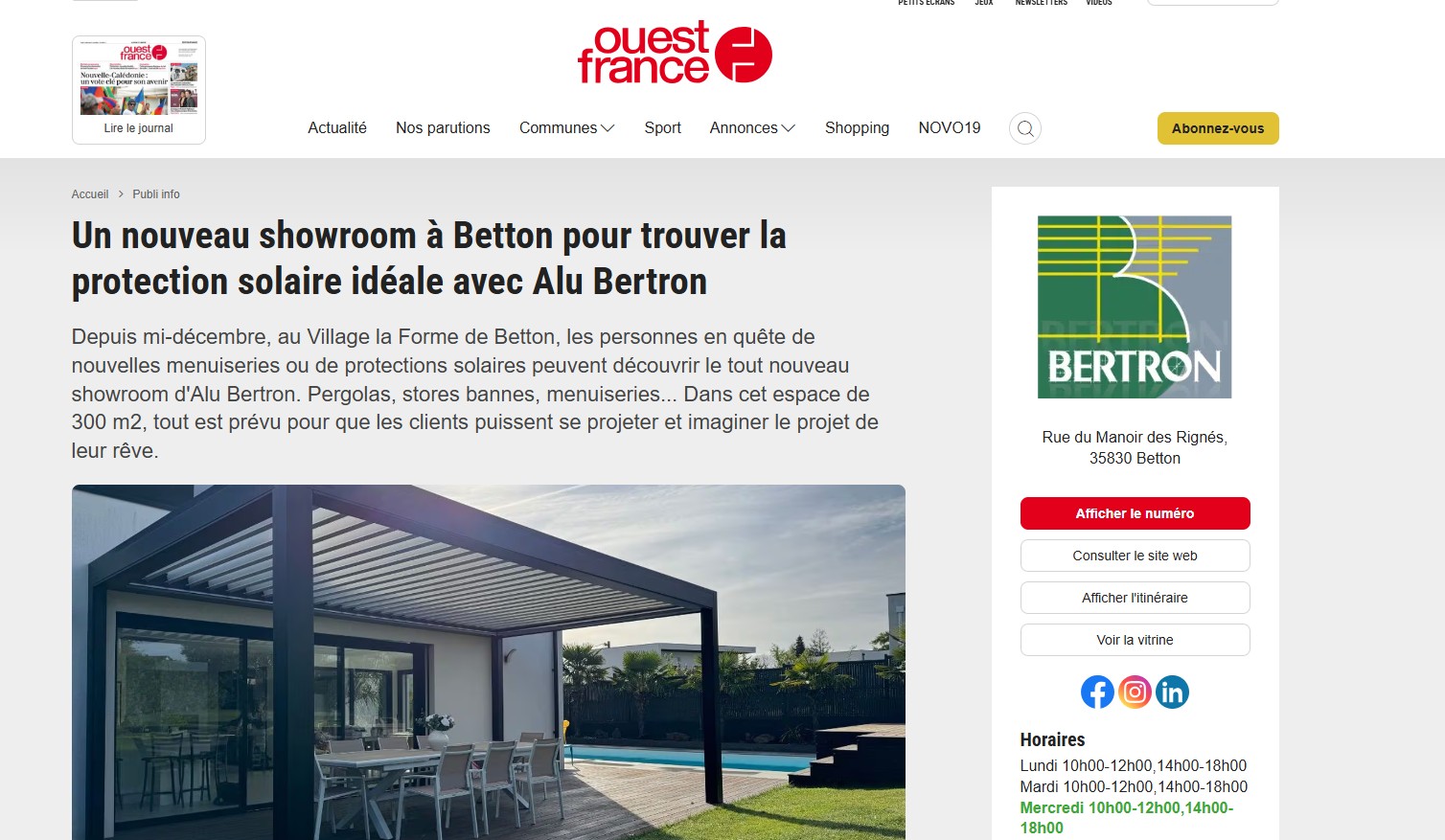 Article sur Ouest France